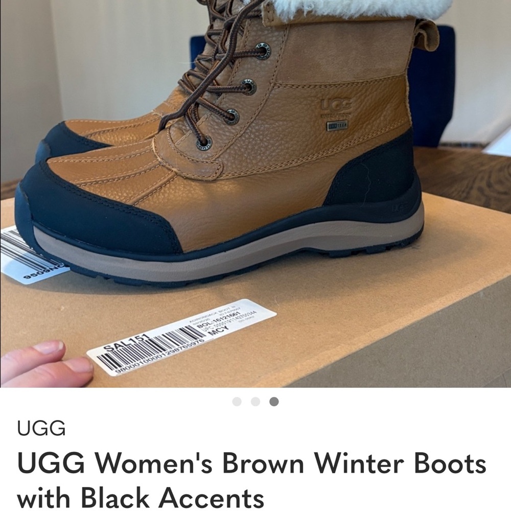 UGG Tan and Black Winter Boots for Women